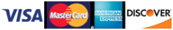 Visa, MasterCard, American Express and Discover Credit Cards Accepted.