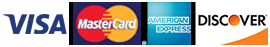 Visa, MasterCard, American Express and Discover Credit Cards Accepted.